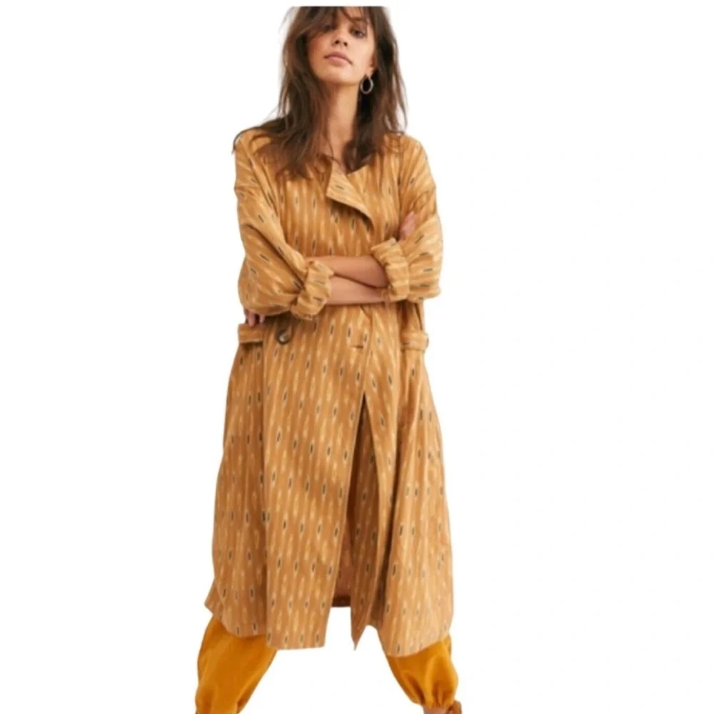 Free People With Open Arms Trench Coat Size XL - Picture 2 of 5